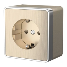 Изображение Розетка с заземлением и шторками Gallant (шампань) WL15-02-02