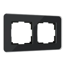 Изображение Рамка из стекла на 2 поста Elite черный W0022448