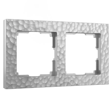 Изображение Рамка на 2 поста Hammer (серебряный) W0022406